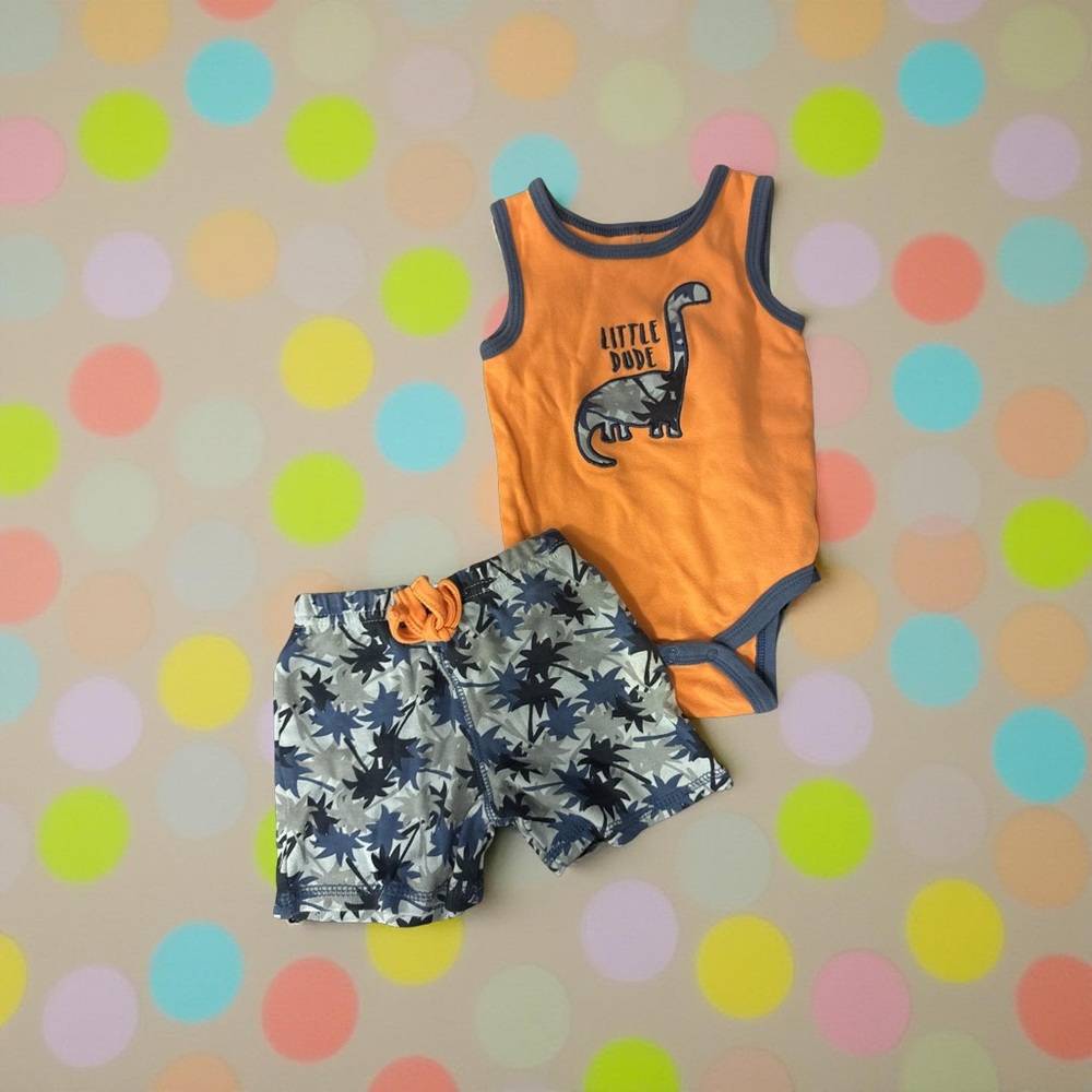 Baby Gear Orange and Blue Dino Matching Set‎